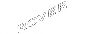 Chrome "ROVER" emblem on the tailgate of the Land Rover Range Rover Velar 18-23