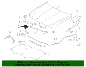 Bonnet lock counter part left Jaguar F-Pace X761 17-