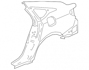 Quarter wing rear left Honda Accord 18-22 graphite, under hatch, on body, bumps