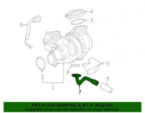 BMW X5 F15 14-18 3.0D Turbocharger Oil Drain Pipe