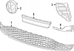 Front bumper grille left Volkswagen ID.4 23-25 black for parking sensors