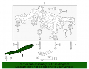 Rear subframe lug, front left, Chevrolet Camaro 16-23