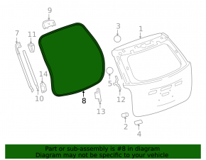 Upper tailgate seal Chevrolet Equinox 10-17