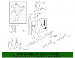 Speaker mesh in the center pillar trim, lower right, Audi Q7 16-25, black