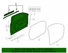 Front left door assembly for Audi Q7 2020-2026