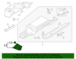 Audi Q8 19-25 black center right dashboard trim, broken mount