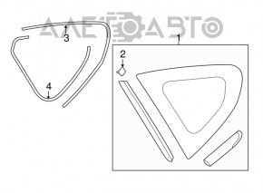 Window blind glass rear right Subaru Impreza 5d 17-23 black