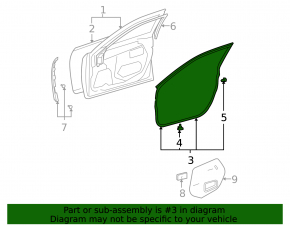 Lexus ES350 07-12 front left door seal