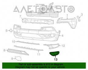 Fog light frame left Jeep Cherokee KL 14-18 Trailhawk