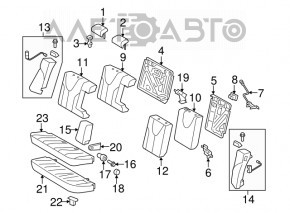 Rear seats, 2nd row, Toyota Camry v40 07-09, leather, gray
