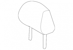 Headrest front left ES350 07-12 leather black