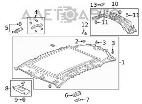 Front right ceiling handle Honda Insight 19-22 gray