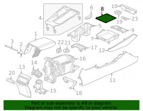 Honda Accord 23-26 Center Console Pocket Mat