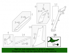 Honda Civic XI FE/FL 22-26 black rear right door sill plate