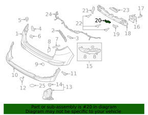 Lower center rear bumper mount on the Kia Sportage 17-19