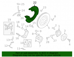 Brake Disc Cover Rear Right Audi A4 B8 08-16