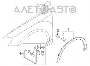 Front right wing arch trim Audi Q3 15-18