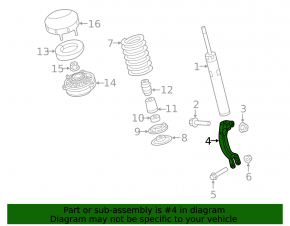 Front right shock absorber fork Audi A4 B9 17- type 2