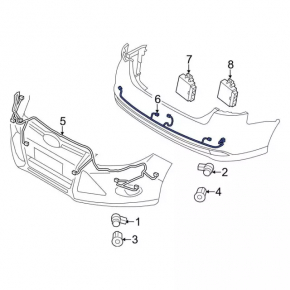 Wiring rear bumper Ford C-max MK2 13-18 for parking sensors, without keyless