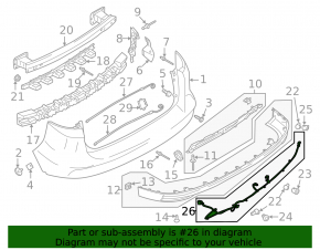 Wiring rear bumper Ford C-max MK2 13-18 for parking sensors, without keyless