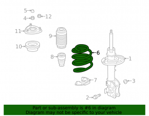 Front left spring for Mazda 6 18-21 with deactivable cylinders
