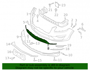 Lincoln MKC 2019 Front Bumper Lower Grille Radar Structure