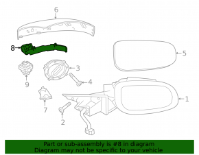 Jaguar F-Pace X761 17-23 Right Mirror Turn Signal Repeater