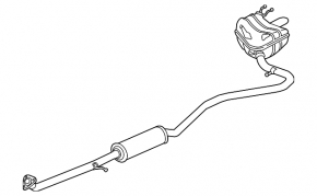 Muffler rear part with barrel Honda Civic X FC 16-19 2.0 dents