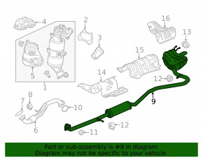 Muffler rear part with barrel Honda Civic X FC 16-19 2.0 dents