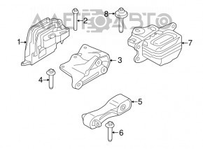 Engine mount left Mini Cooper F56 3d 14- 1.5t automatic transmission