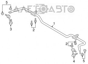 Rear stabilizer bar for Volvo XC90 16-26 T5, T6, B5, B6 AWD with electric shock absorbers, rusty
