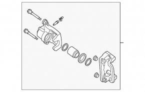 Rear left caliper assembly Nissan Maxima A36 16-18