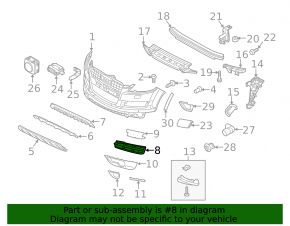 Front bumper side grille right Audi Q7 4L 10-15