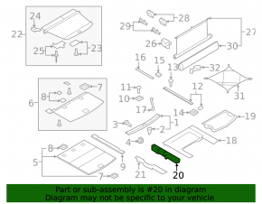 Trunk floor bracket right Audi Q7 4L 10-15 black