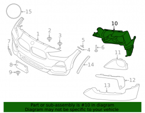 Front bumper mount for fog light, right BMW X2 F39 18-23