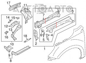 Quarter front right Subaru Outback 15-19 white