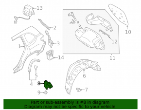 Subaru Forester 25-26 rear right mudguard liner