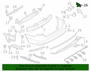 Rear bumper parking sensor bracket VW Jetta 15-18 USA internal