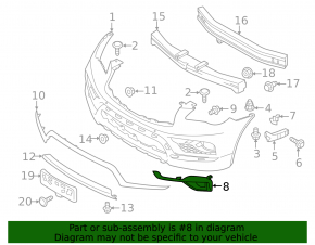 Right fog light frame for Infiniti QX50 16-17
