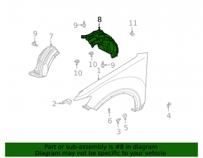 Mudguard front right rear part Infiniti FX35 FX45 03-08