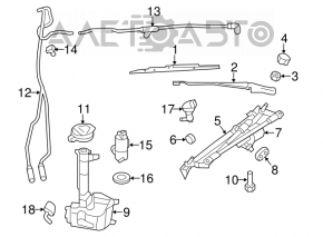 Left wiper arm Chrysler 200 11-14