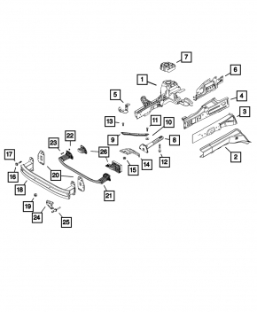 Front bumper reinforcement Fiat 500X 16-18 prerest