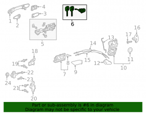 Front left door lock cylinder for Toyota Camry v70 18-24