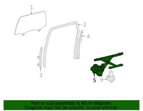 Rear right window lift with motor for Toyota Sequoia 2008-2016