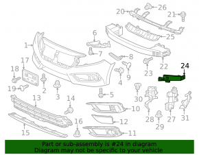 Front Bumper Absorber Left Honda Civic X FC 19-21