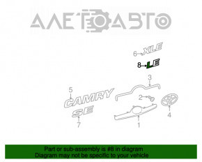 Emblem inscription LE trunk lid Toyota Camry v40