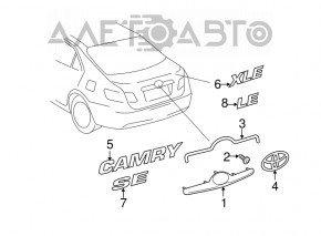 Emblem inscription LE trunk lid Toyota Camry v40