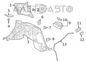Right rear pillar trim Infiniti QX50 19-20 rear, under speaker, gray, scratches