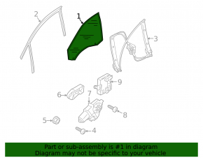 Front right door glass for Audi Q5 8R 09-17