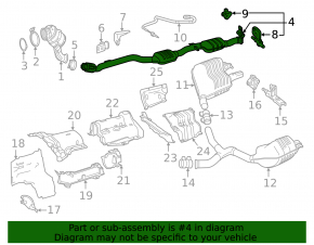 Exhaust line middle part Mercedes C-class W205 300/350e/350h 15-18 rusty